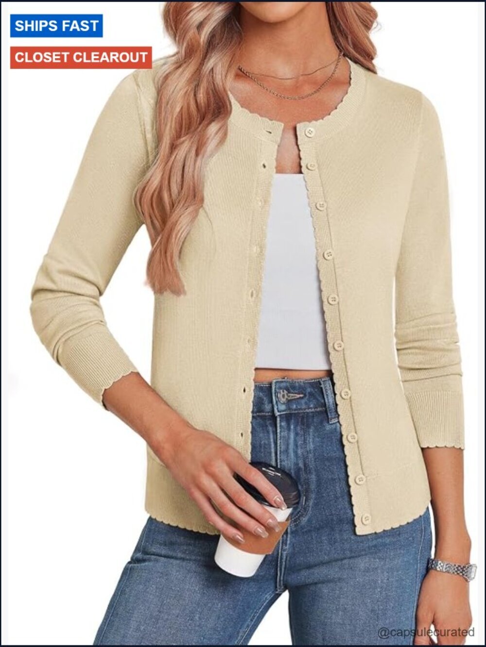 Lightweight Knit Cardigan Summer Long Sleeve Button Up Dressy Shrug